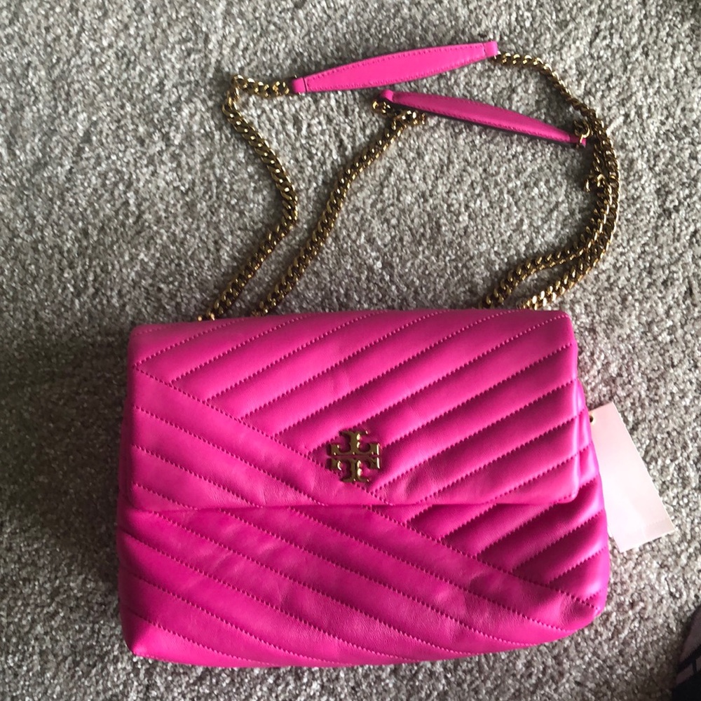 Tory Burch Pink shoulder chevron bag